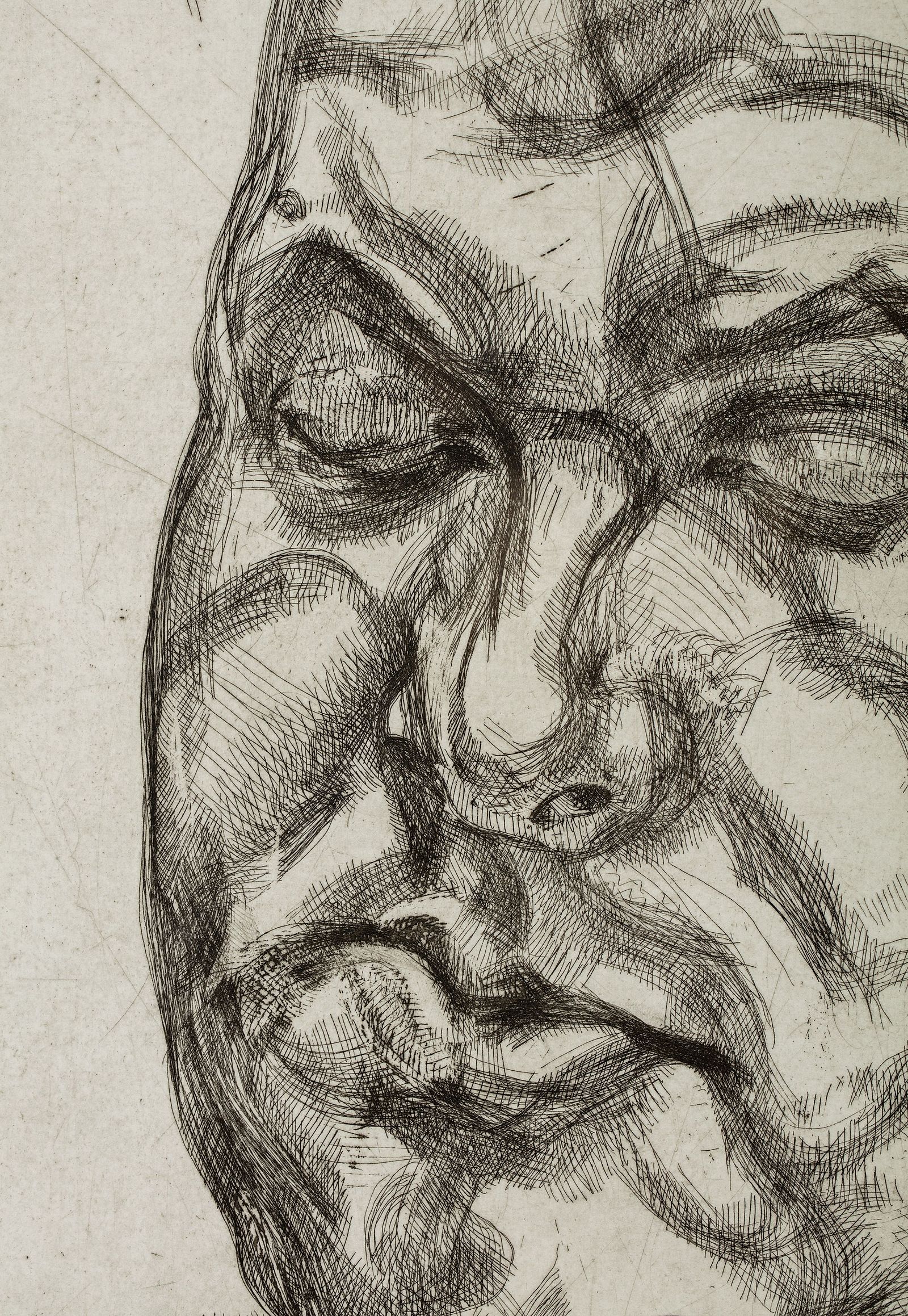<p>Lucian Freud, Large Head, 1993, Detail, The Lambrecht-Schadeberg Collection, © The Estate of Lucian Freud/Bridgeman Images, Photo: Philipp Ottendörfer</p>
