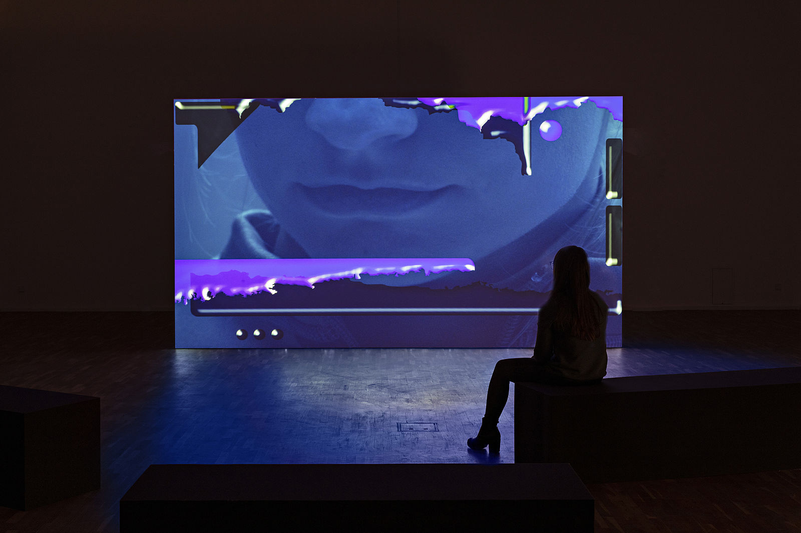 <p>The Clouds and the Cloud, Exhibition view, MGKSiegen, Work by Metahaven, Information Skies, 2016, Courtesy the artists, Photo: Philipp Ottendörfer</p>