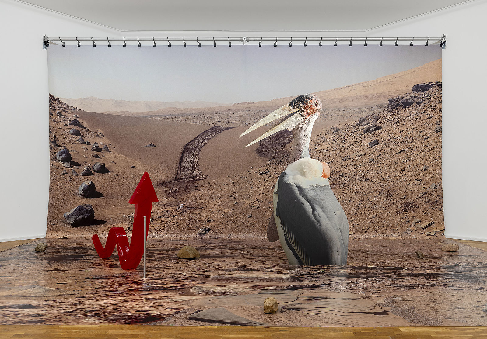 <p>Katja Novitskova, Pattern of Activation (on Mars), 2014, Installationsansicht MGKSiegen, Courtesy die Künstlerin und Sammlung Köser, Köln, Foto: Philipp Ottendörfer</p>