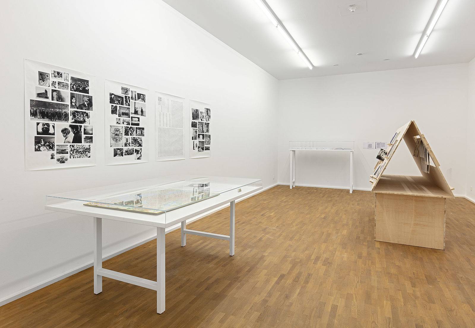 <p>Mariana Castillo Deball, Institute of Chance 2004, The wall and the books: 987 words stolen from a library, 2002, The world of words, 2001–2020, Ausstellungsansicht, MGKSiegen, Courtesy die Künstlerin, Foto: Philipp Ottendörfer</p>
