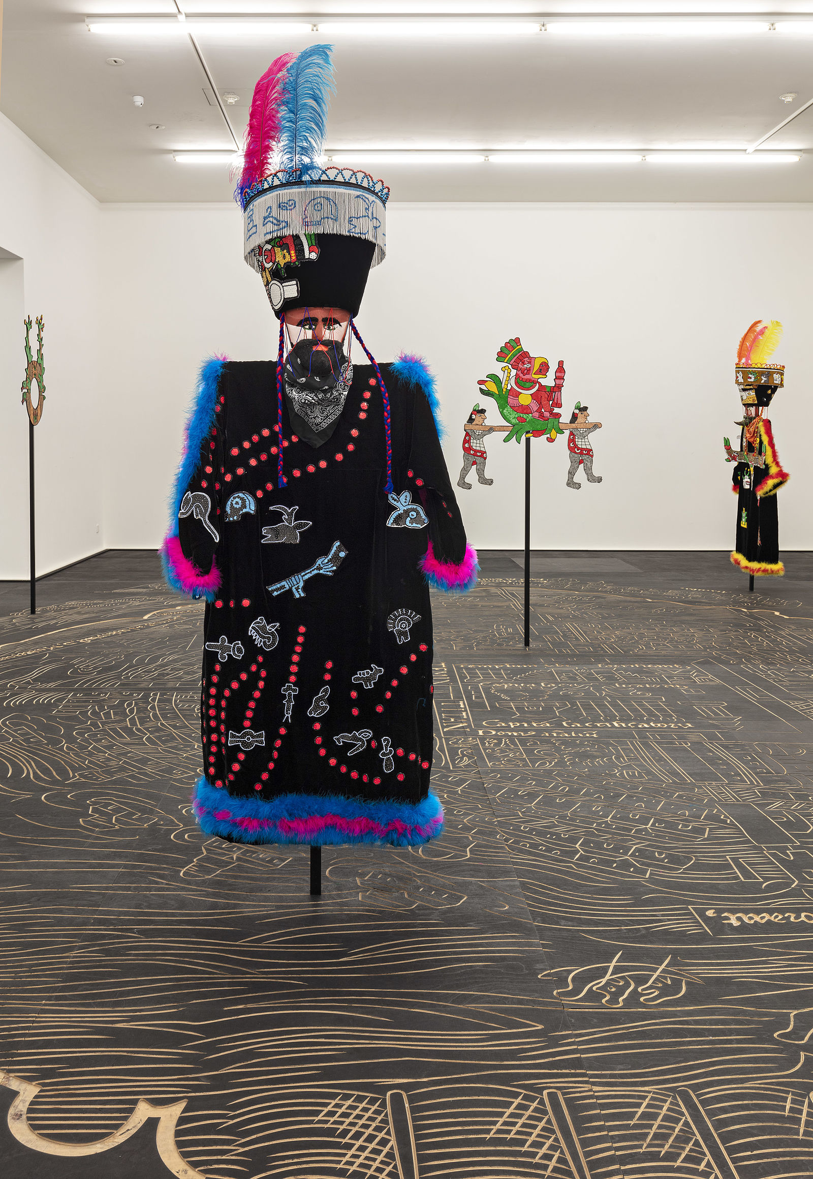 <p>Mariana Castillo Deball, No acabaran mis flores, 2013, Nuremberg Map of Tenochtitlan, 2013, Untitled, 2014, Untitled, 2014, Ausstellungsansicht, MGKSiegen, Courtesy die Künstlerin, Foto: Philipp Ottendörfer</p>