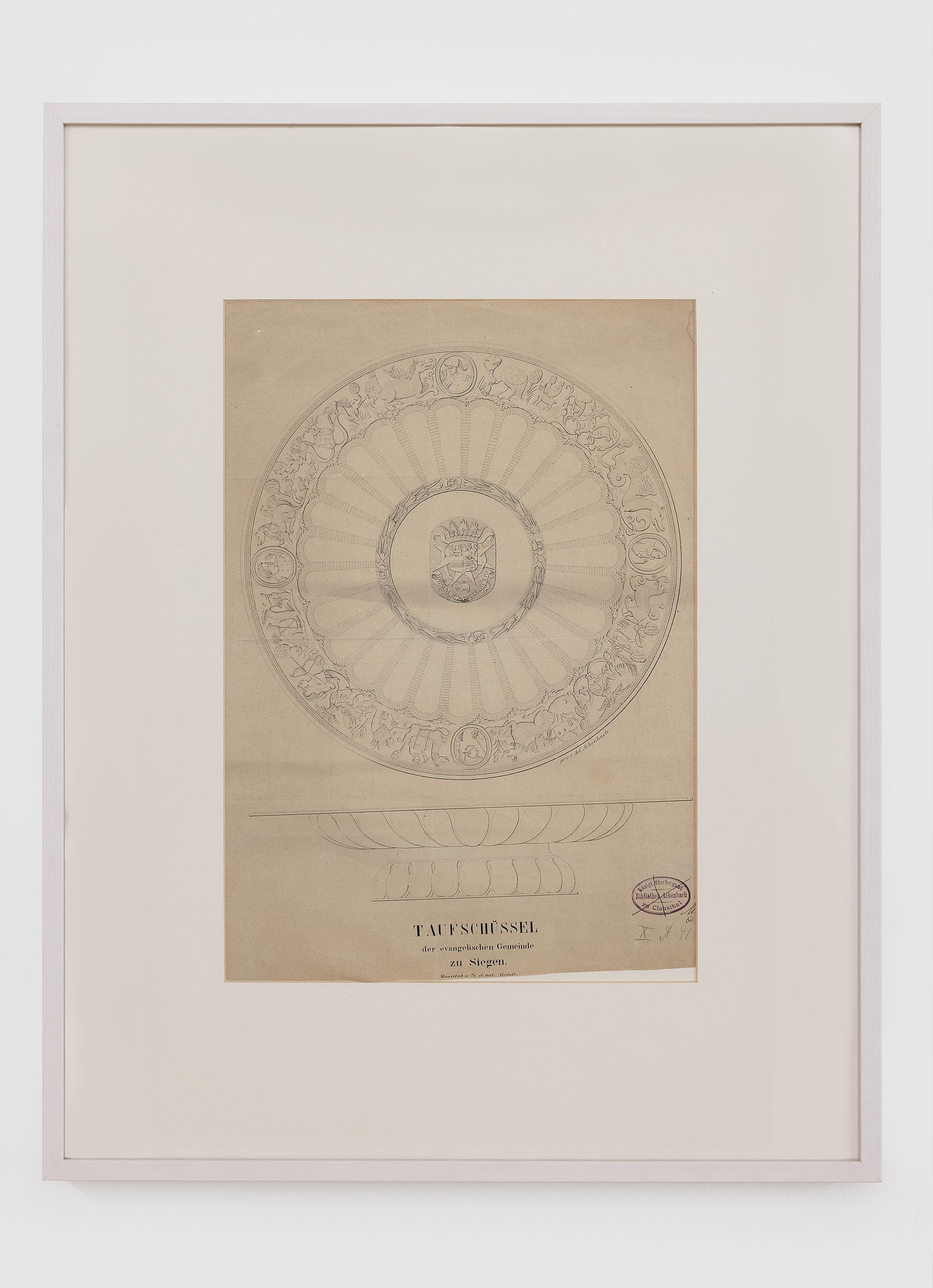 <p>MGKSiegen, Not Done Yet, Colonial Continuities, Work by Andreas Achenbach, Sketch of a baptismal font, undated, Collection Siegerlandmuseum, Siegen, Photo: Philipp Ottendörfer</p>
