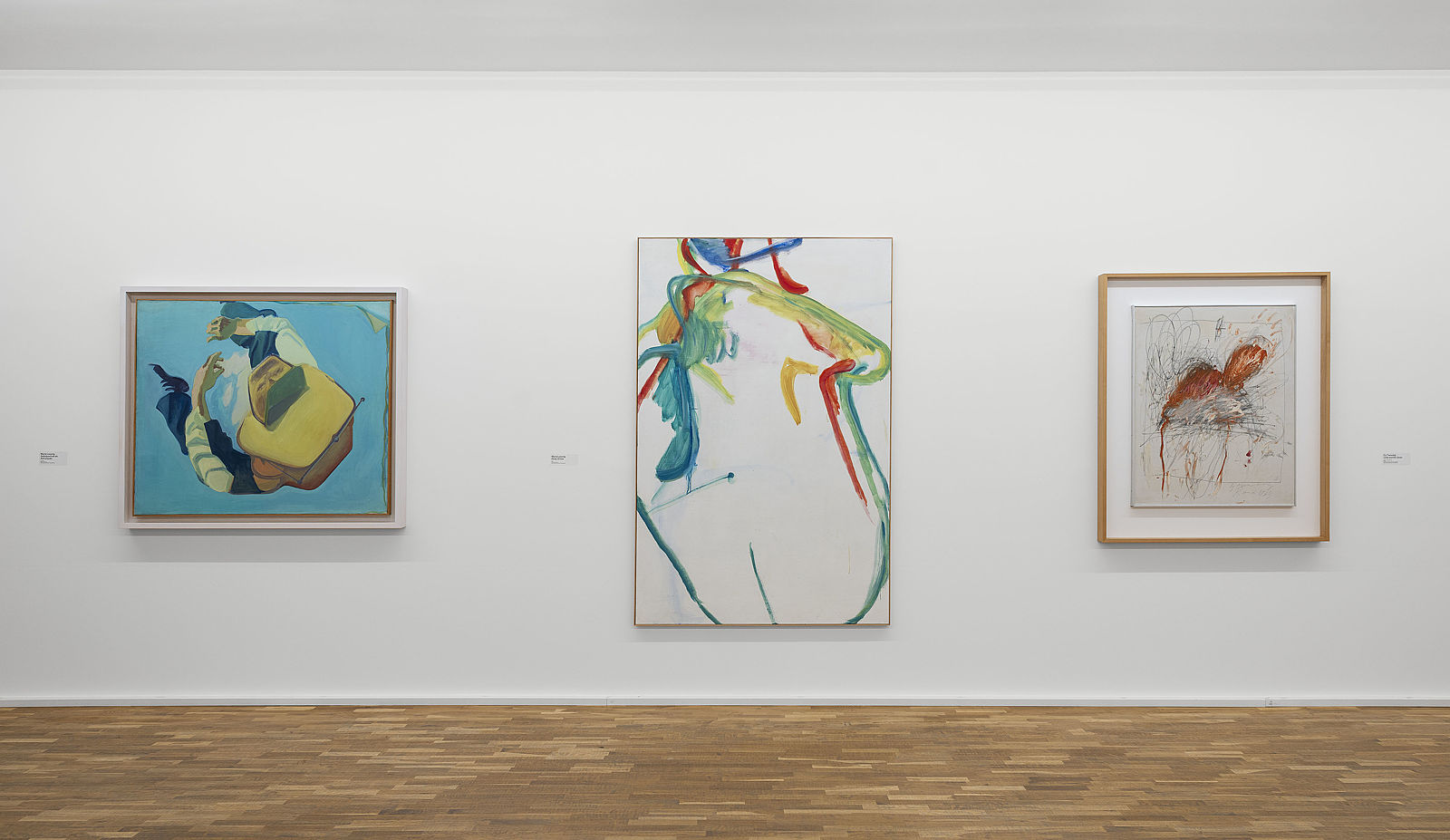 <p>Exhibition view, Shortcuts, works by Maria Lassnig, Selbstporträt als Astronautin, 1968/69, Dicke Grüne, 1961, Lambrecht-Schadeberg Collection, MGKSiegen, © Maria Lassnig Foundation/VG Bild-Kunst, Bonn 2024, Cy Twombly, Leda and the Swan, 1963, Lambrecht-Schadeberg Collection, MGKSiegen, © Cy Twombly Foundation, New York, photo: Philipp Ottendörfer</p>