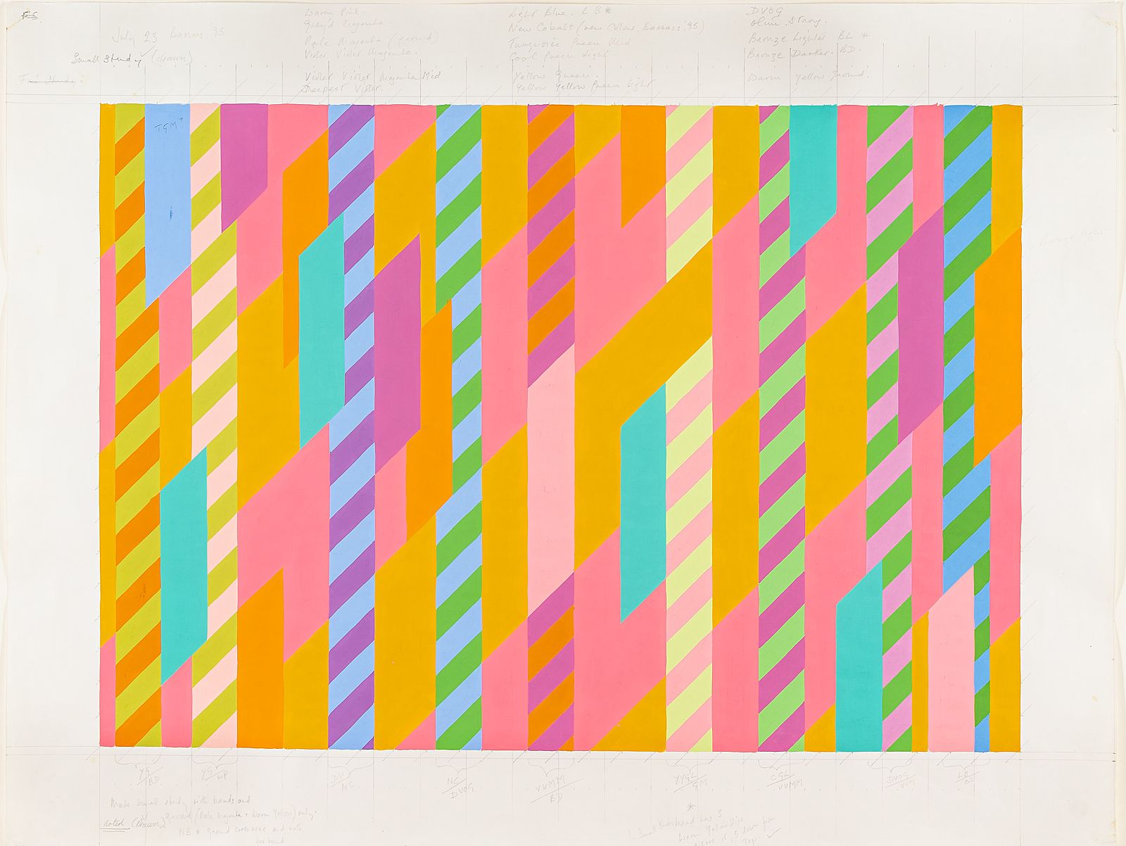 <p>Bridget Riley, Diagonal Painting Study, 1995, The Lambrecht-Schadeberg Collection, © Bridget Riley, Photo: Christian Wickler</p>
