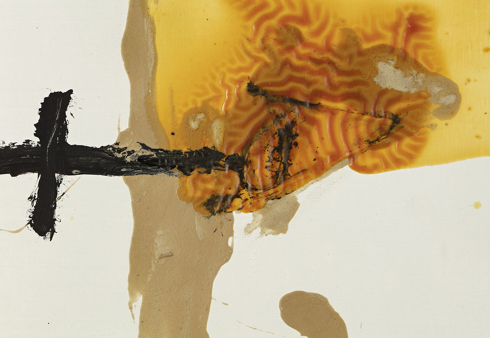 <p>Antoni Tàpies, Cap i vernís, 1990, Detail, The Lambrecht-Schadeberg Collection, © Comissió Tàpies/VG Bild-Kunst, Bonn 2022, Photo: Philipp Ottendörfer</p>
